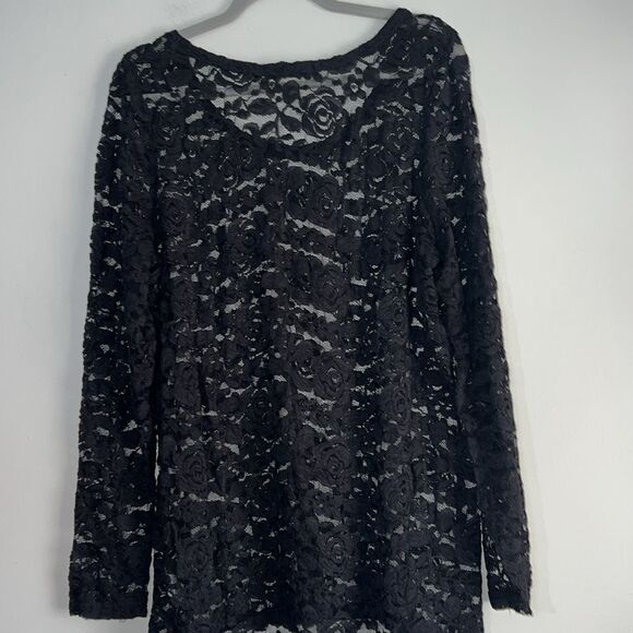 Maurices Black lace blouse SZ 2 - Picture 6 of 7
